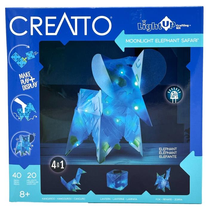 Boxed Creatto Moonlight Elephant Safari Light Up Crafting Kit.